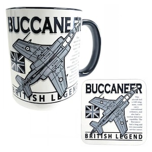 Blackburn Buccaneer Royal Navy RAF África do Sul Força Aérea Ataque Aeronave Design Caneca E Conjunto De Base