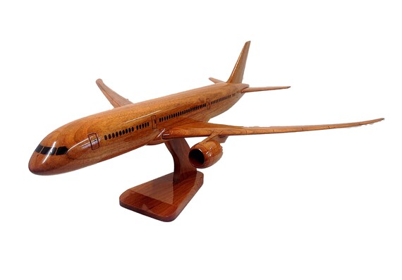 Civilian Aircraft Wooden Desktop Model. Boeing 747