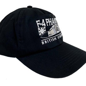 McDonnell Douglas F4 Phantom 11 RAF USAF Supersonic Jet Fighter Aircraft Black Adjustable Embroidered Baseball Cap