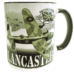 Avro Lancaster RAF RCAF RAAF WW11 Quatro motores bombardeiro pesado aeronave militar design de ação caneca