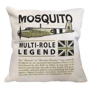 de HAVILAND DH98 Mosquito RAF World War 11  Multirole Fighter Bomber Combat  Aircraft Cushion Inner Included