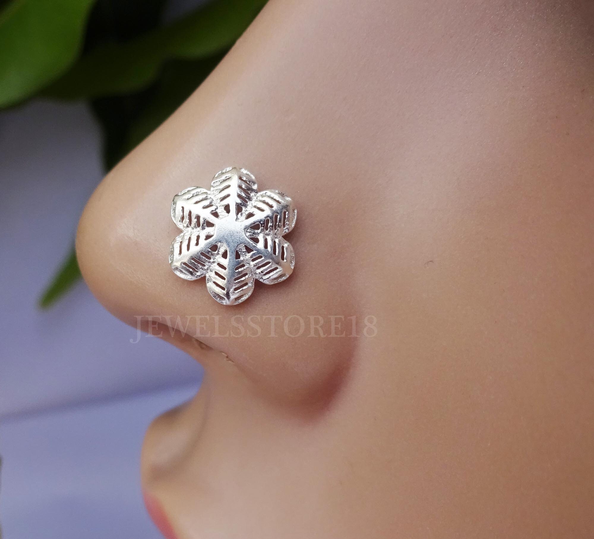 Dangle Nose Ring Indian Corkscrew Nose Ring Indian Cintrine Etsy UK