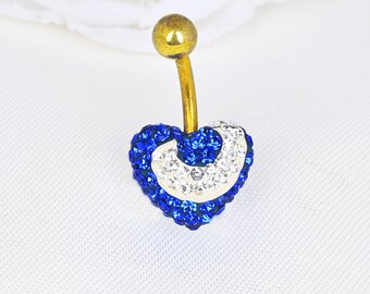 Heart Belly Ring Surgical Steel Belly Button Ring Navel Piercing Jewelry