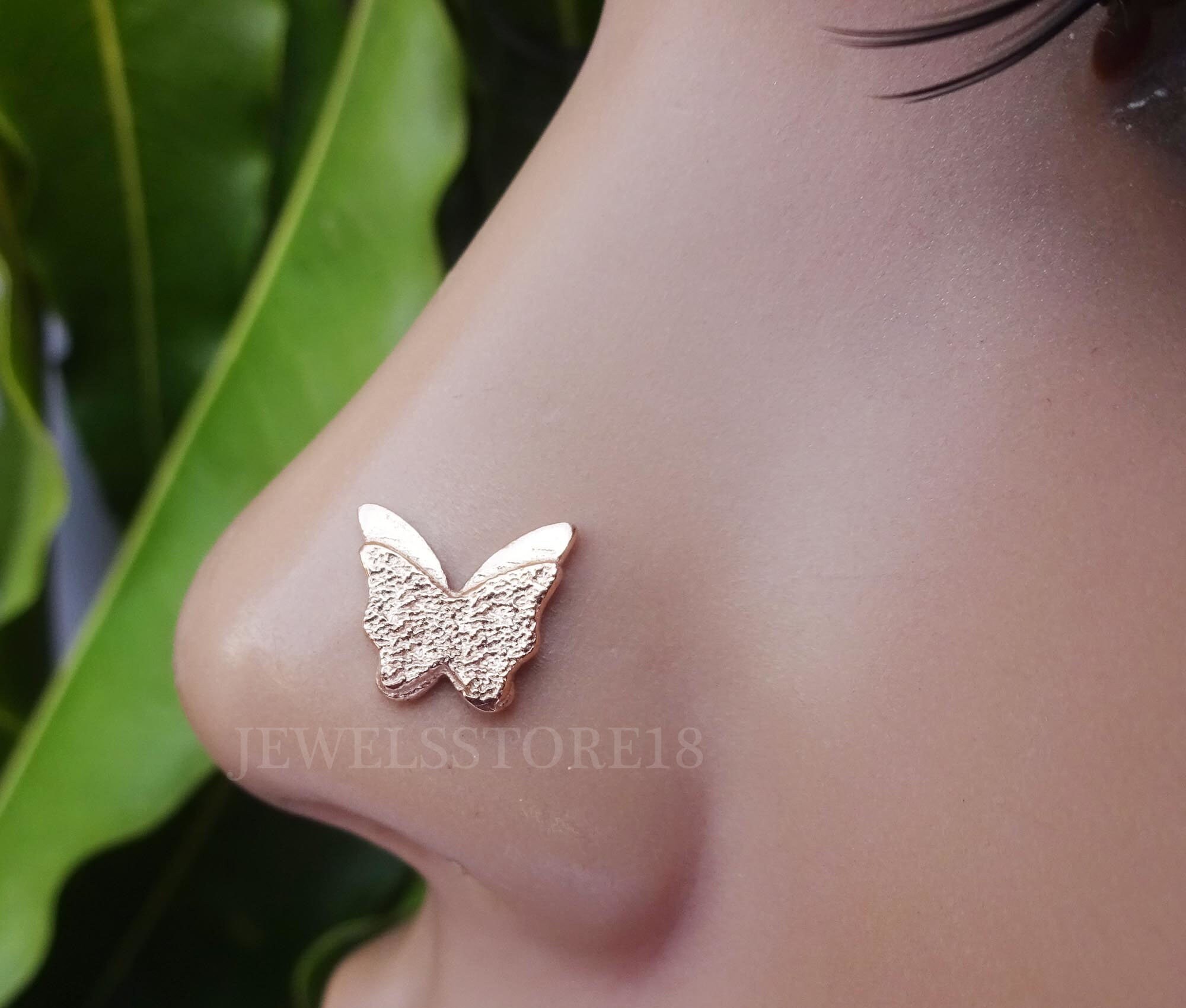 Twist Real Nose Ring Back Nose Stud Stud Dangle Nose Ring Etsy UK