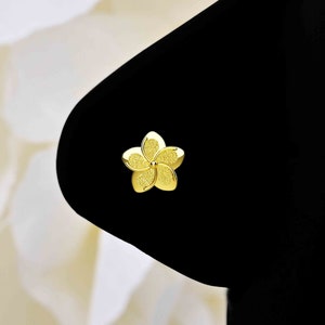 18g Indian Ethnic Style Nose Ring Tiny Flower Nose Stud Lotus Nose Hoop With Diamond Nose Ring