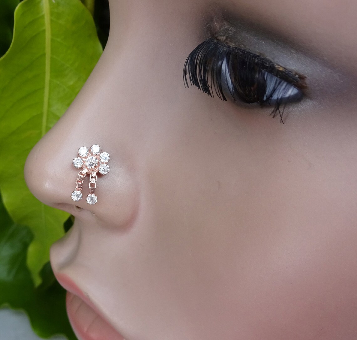 Christmas Unique Nose Piercing Gold Nose ring Gold Nose Stud Etsy