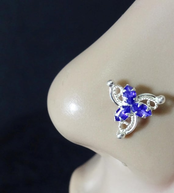 Indian Nose Stud Nose Jewelry Gift for Her White Gold Nose Etsy