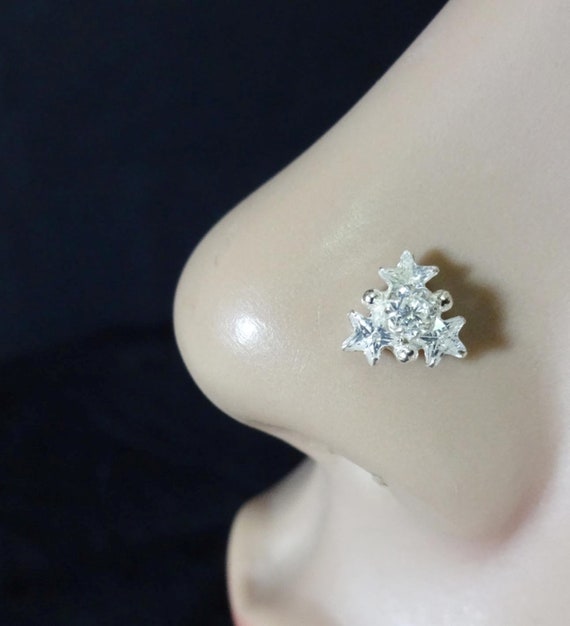 Tej Indian Nose Stud Simulated Diamond Nose Stud Unique Nose