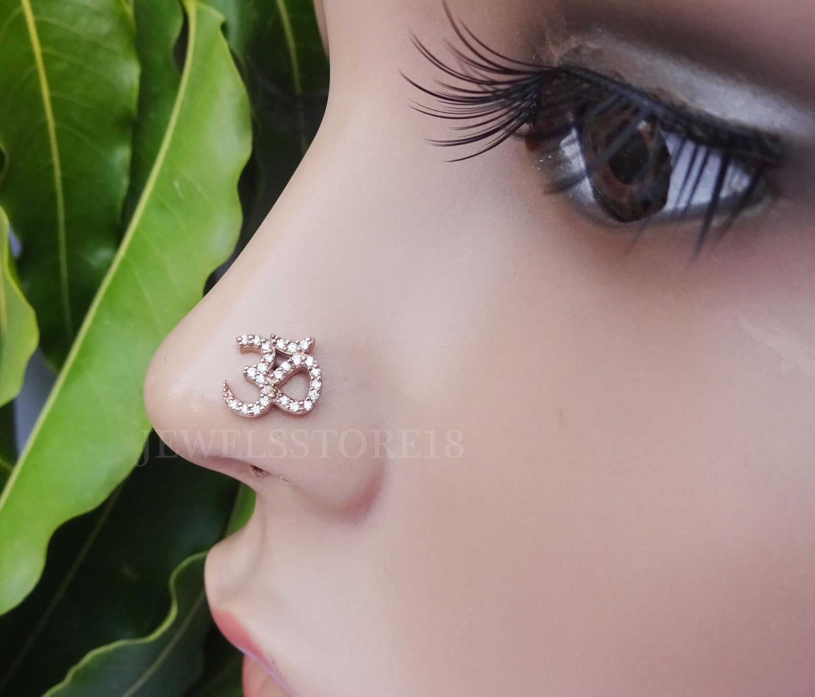 Flower nose ringnose jewelrysilver dangle nose ringcrystal Etsy