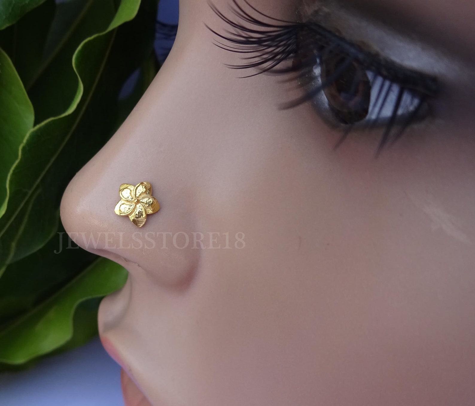 Gold nose ring dangle indian jewelry indian style nose ring Etsy