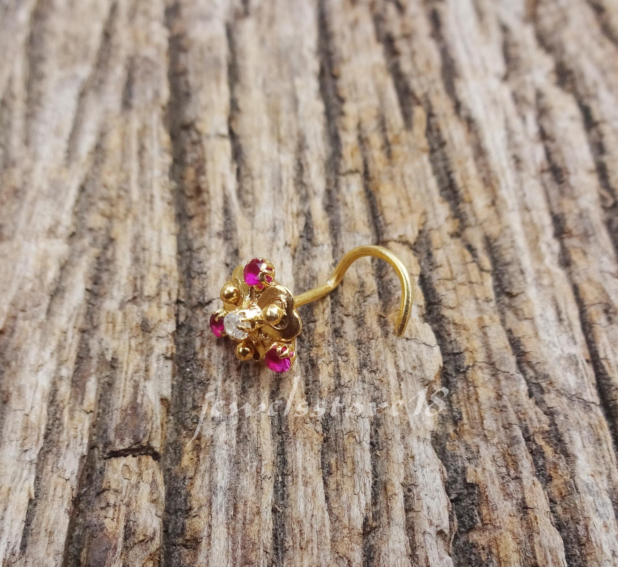 Indian Gold Dangle Nose Ring Nose Ring & Stud Indian Nose Pin Etsy UK