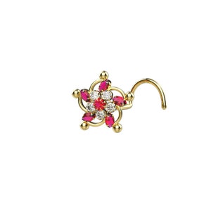 3mm Marquise CZ Ruby Gems Gold Nose studs Bone 14K Gold Filled Nose Jewellery