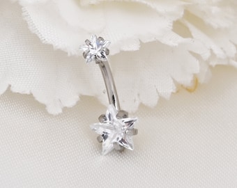 14G Star Navel Ring Belly Button Jewelry