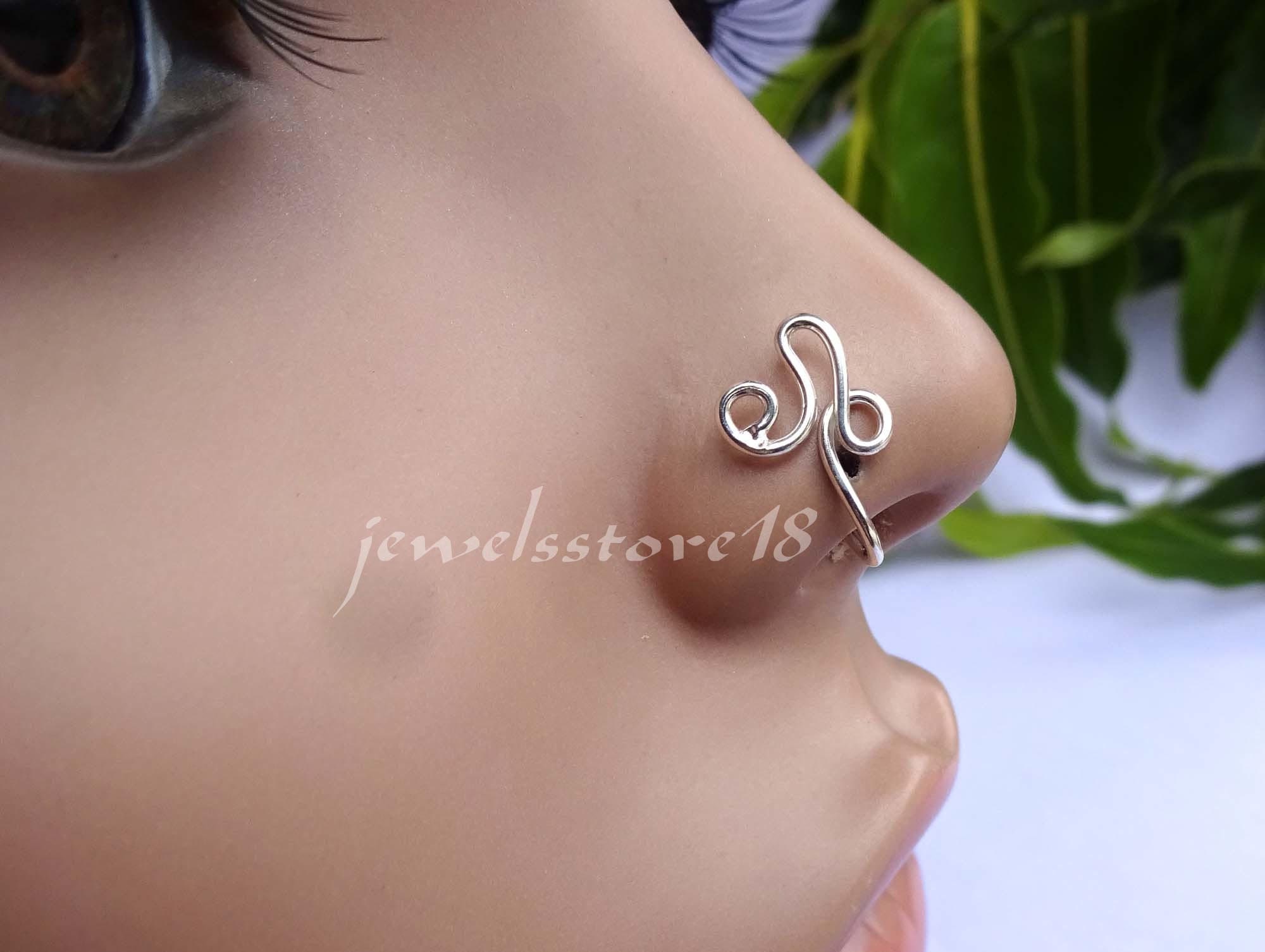 Indian Nose Ring Dangle Nose Ring Large Nose Stud Nose Cuff Etsy