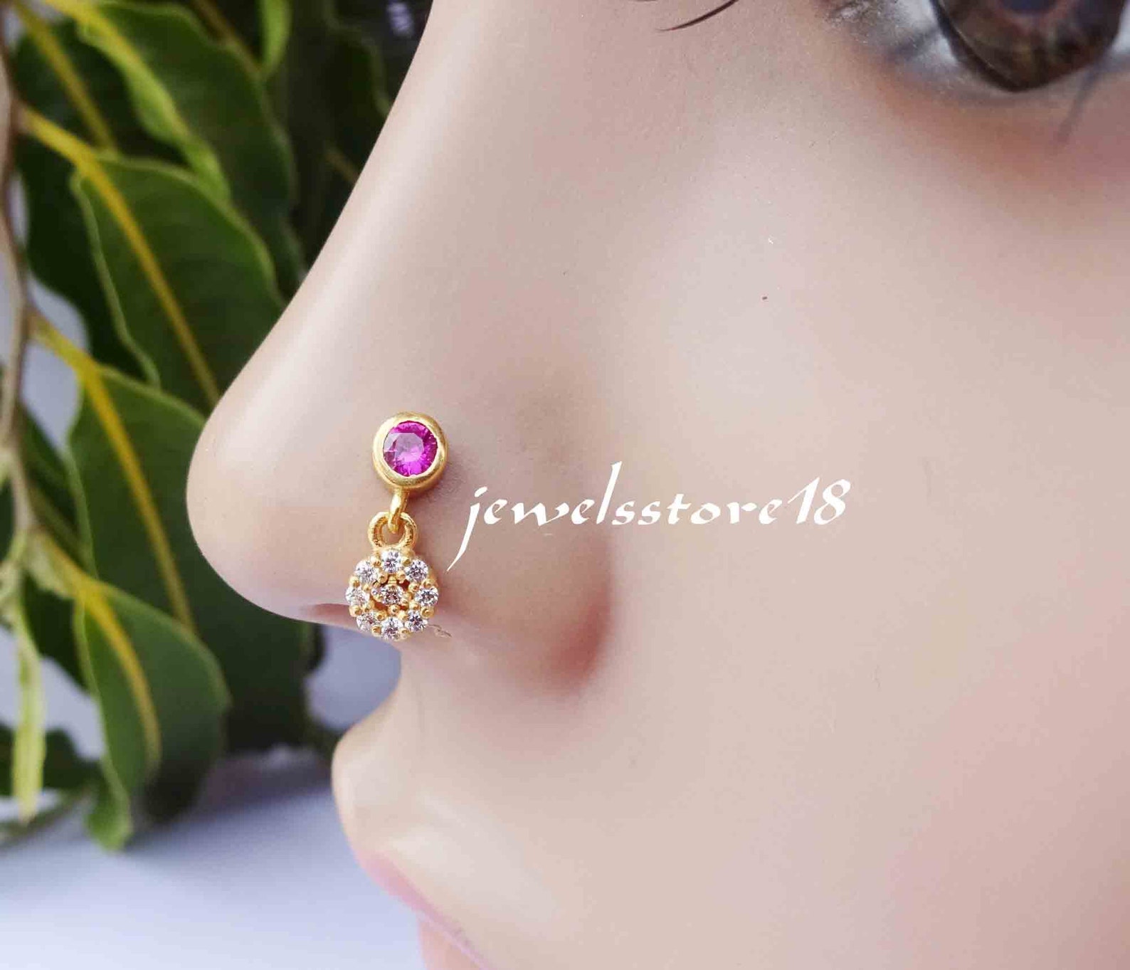 Dangle Nose Ring Indian Nose Stud Nose Stud Big Nose Stud Etsy