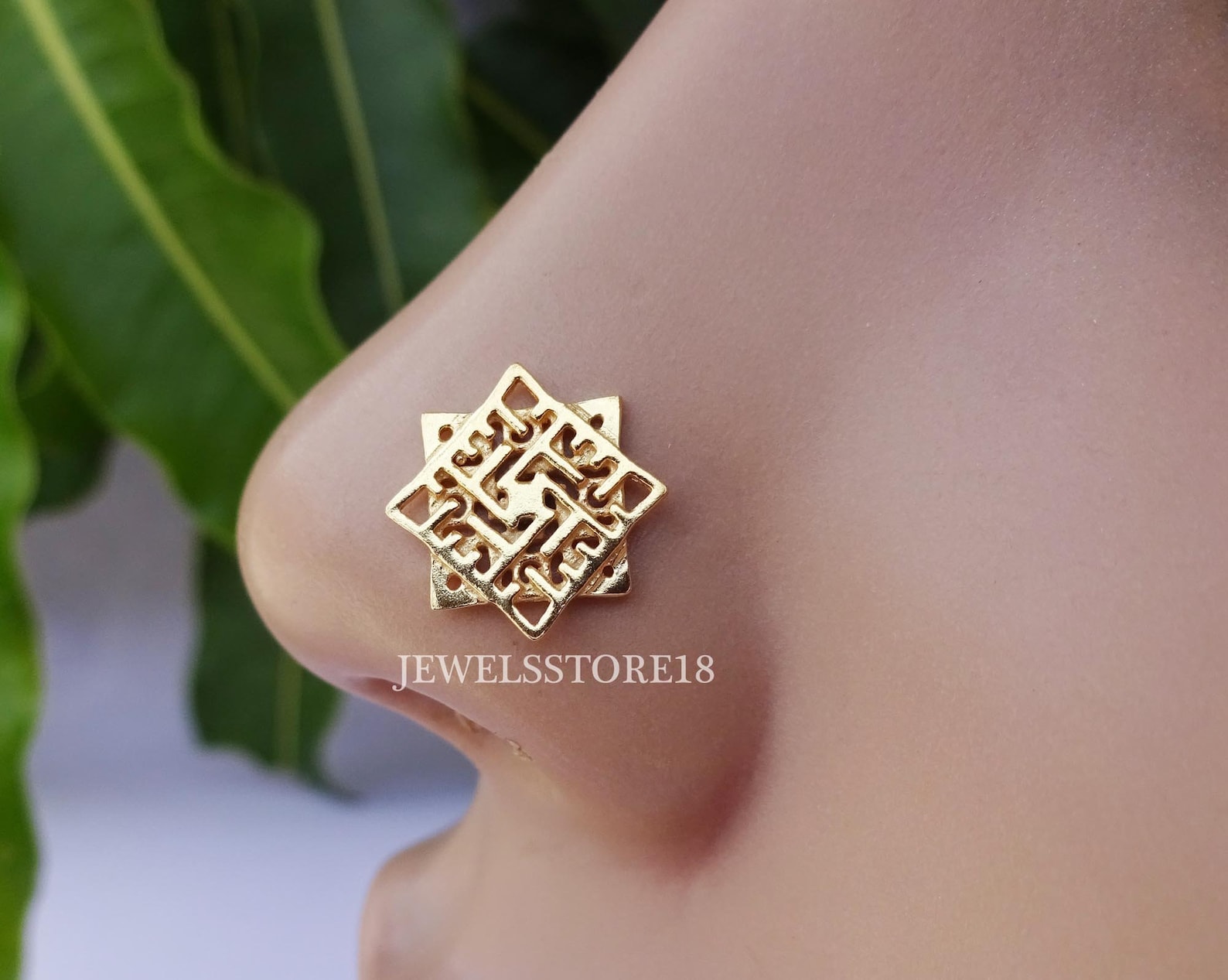 24k Gold Nose Ring Gold Nose Stud Indian Nose Stud 22K Gold Etsy