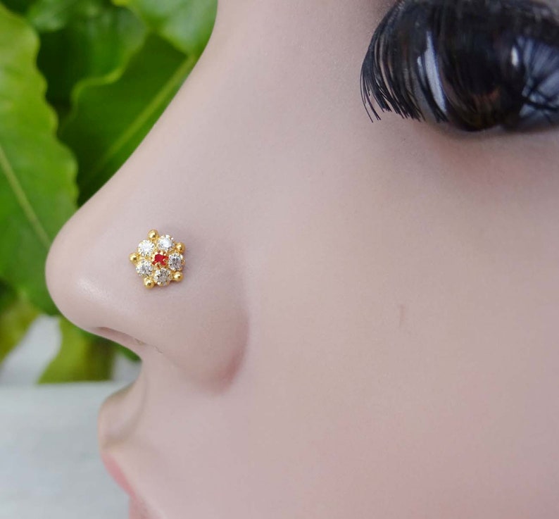 Indian Nose Stud Tinny Nose Stud Citrine Nose Screw Indian Etsy