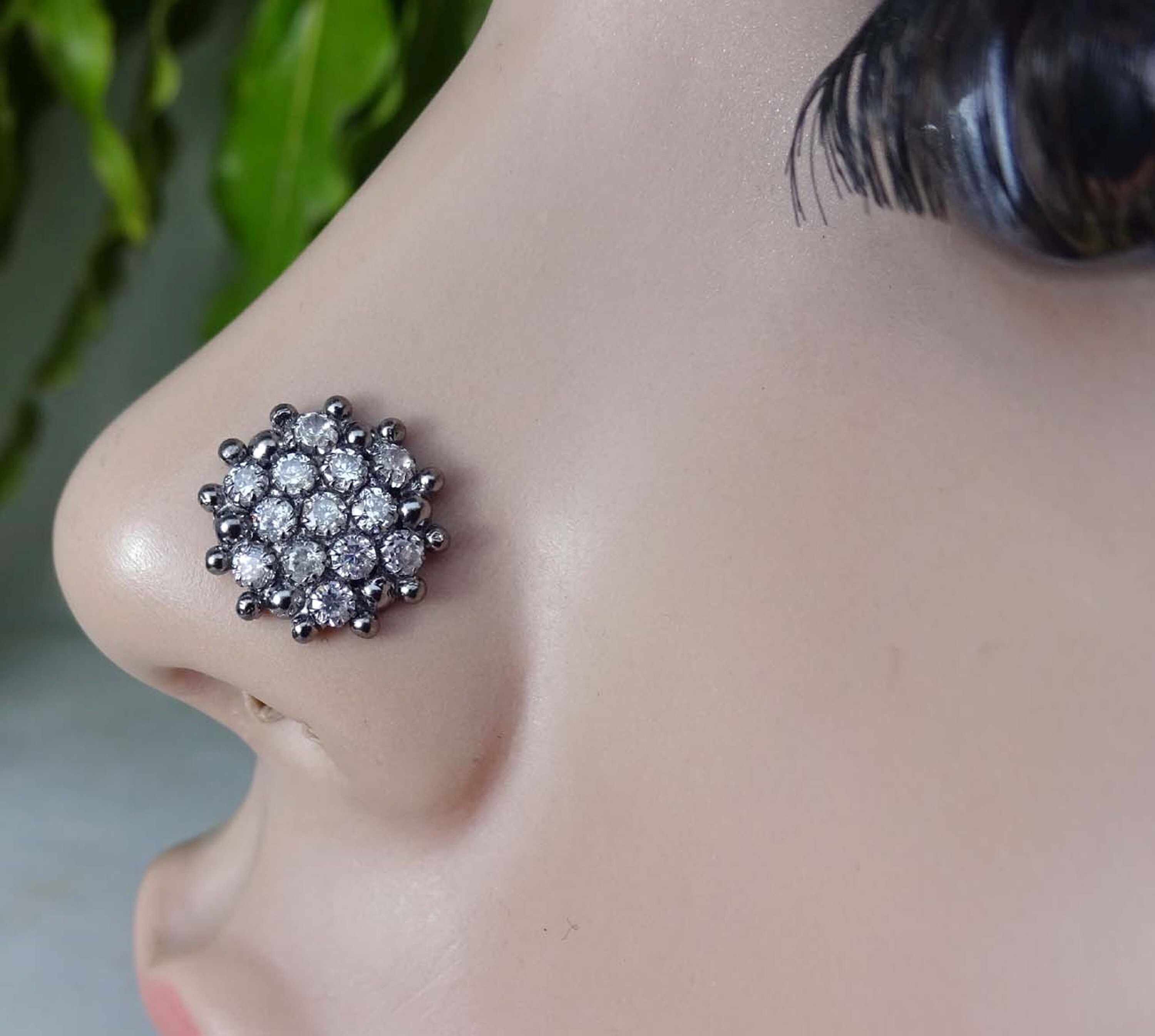 Indian Nose Stud Diamond Nose Stud Gift for Her Onyx Nose Stud Etsy