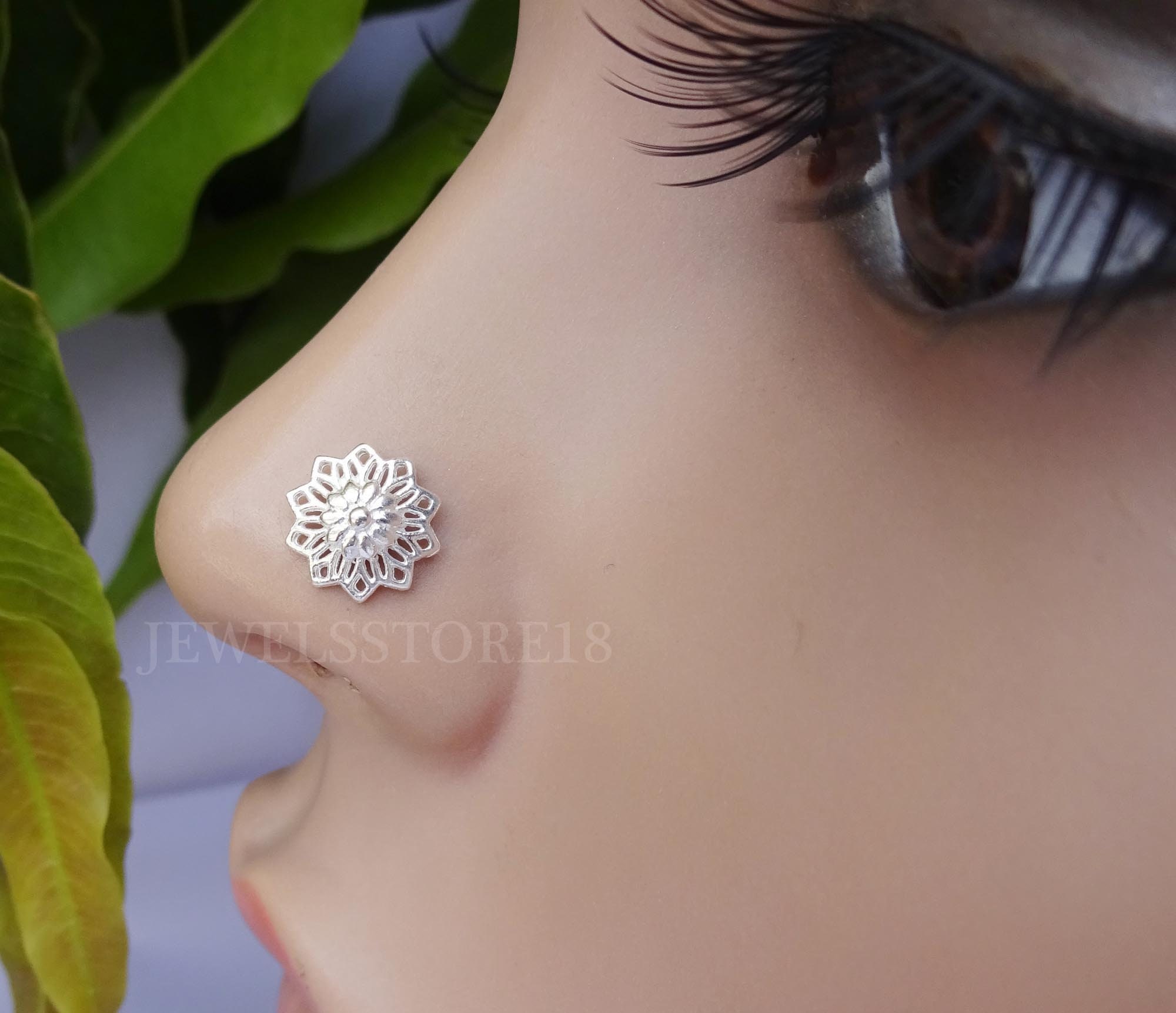 Dangle nose ring silvergold dangle nose ringmedusa piercing Etsy