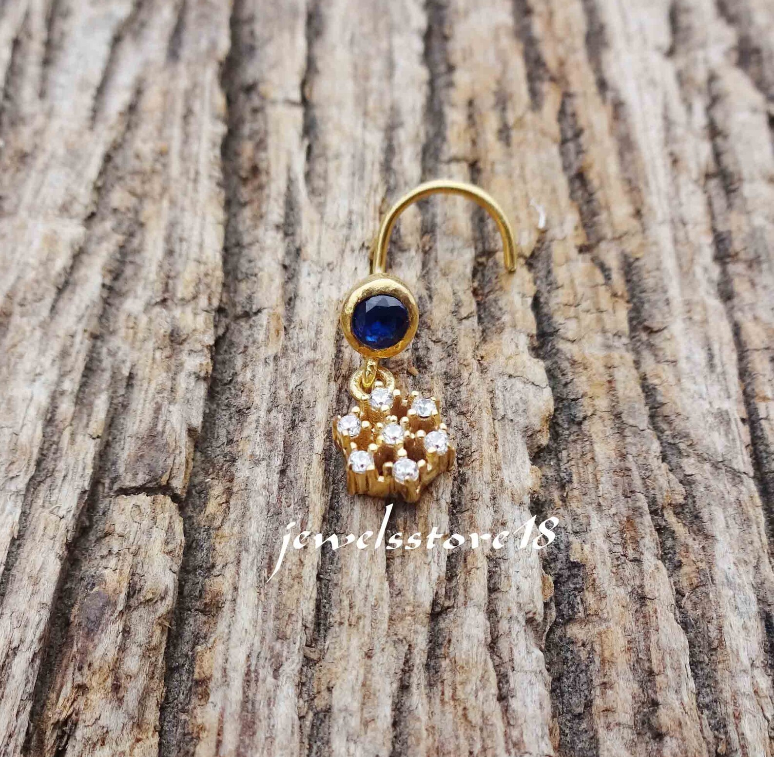 Nose stud dangle heart nose stud indian nose ring dangle nose Etsy