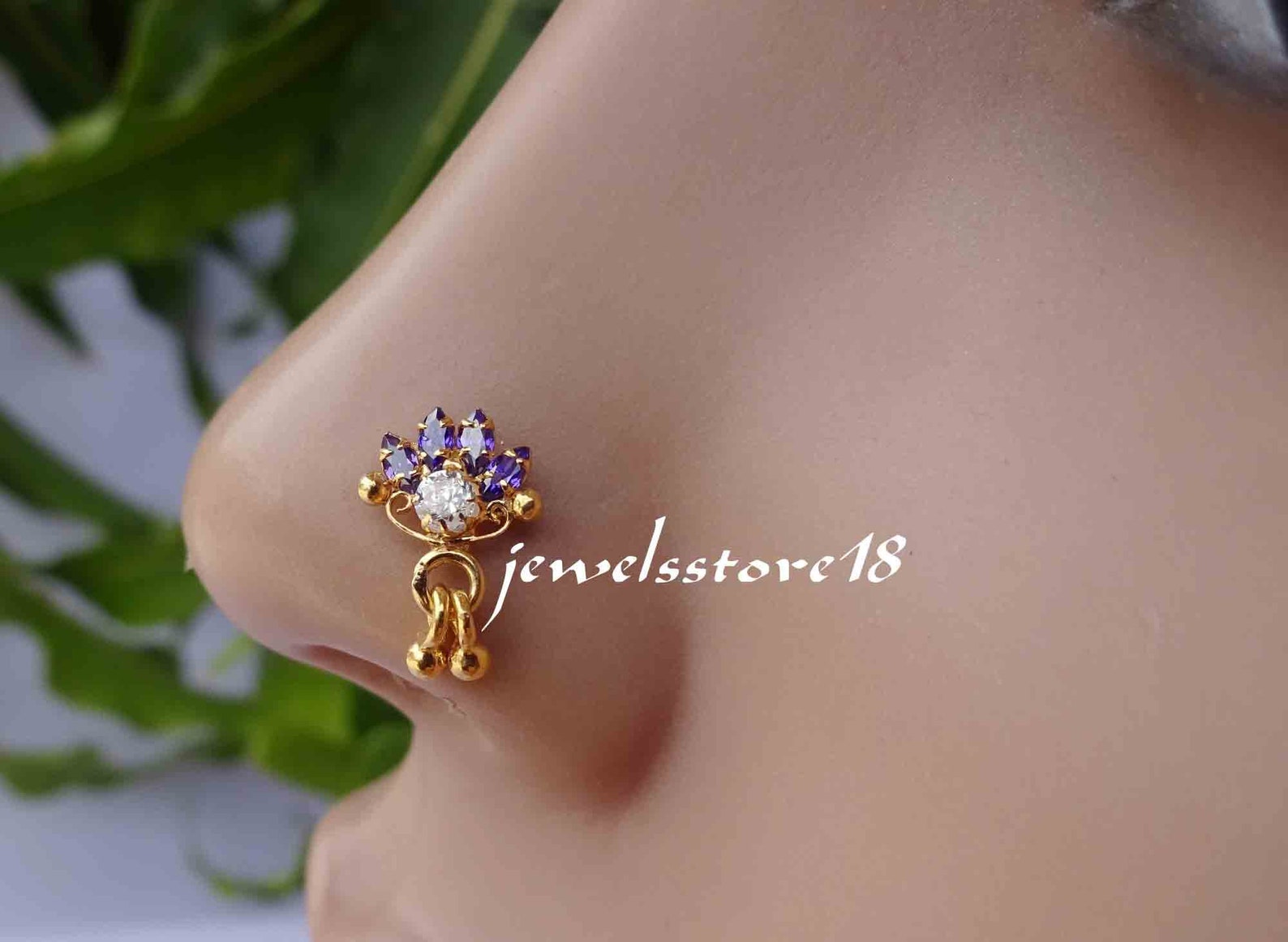 Nose Piercing Indian Nose Jewelry Nose Ring Dangle Nose Stud Etsy