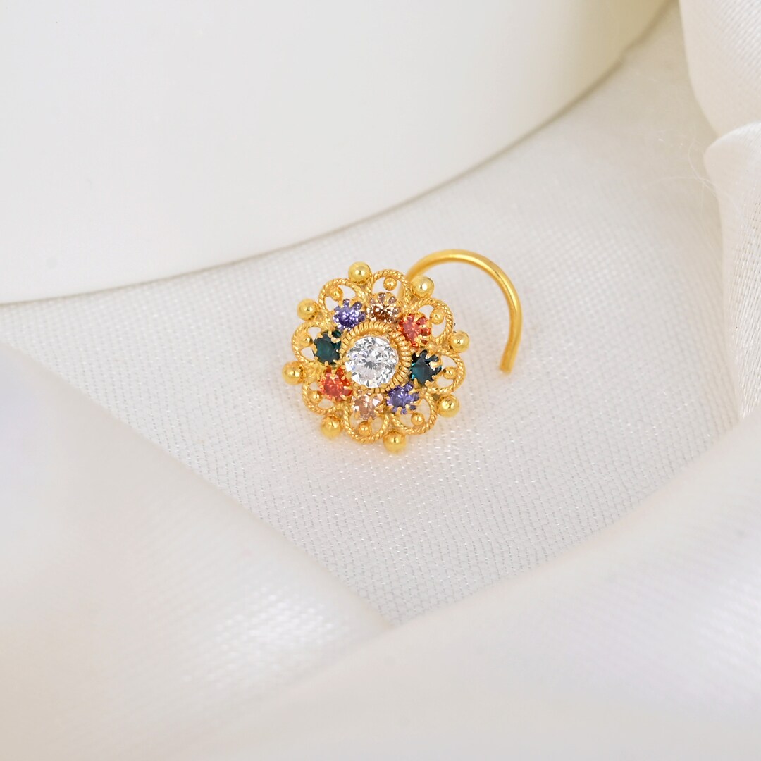 Brillaxis Boucles d'oreilles Piercing de nez carré or jaune 18 carats