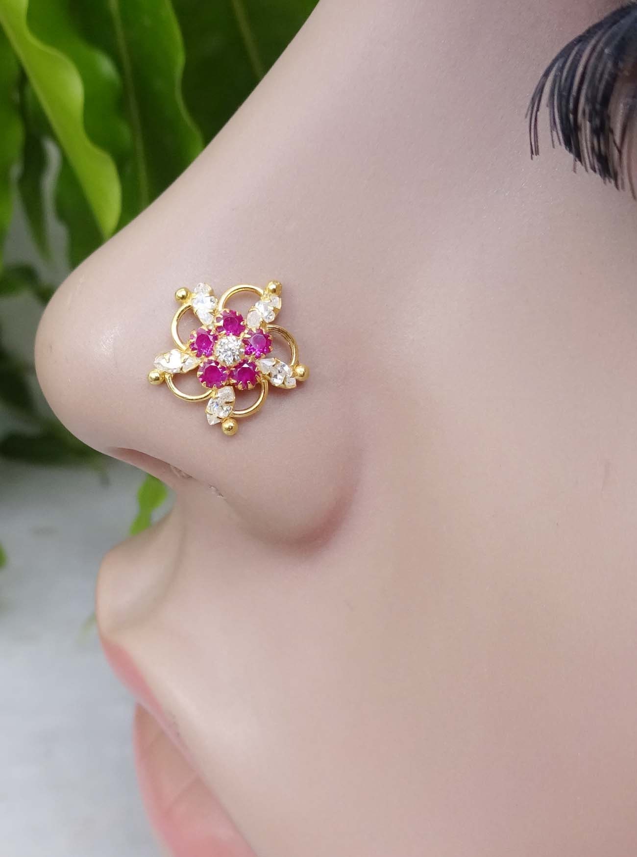 Star Nose Stud Tortoise Nose Ring Back Screw Nose Gold Etsy UK