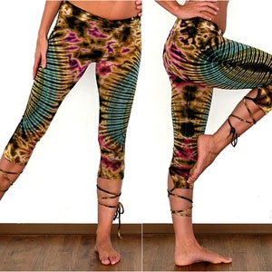 Leggings ~ Yoga tights ~ With leg straps ~ Super soft and strong ~ Sunny side tie-dye ~ The Nataraja Leggings