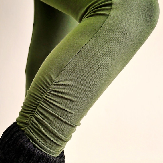 Skirted Leggings Skeggings Asymmetric Skirt Active Wear Yoga Super Soft,  Stretch and Strong Olive Green the Shakti Leggings 