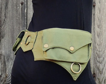 Green Belt Bag ~ Festival belt with 5 pockets ~ Practical and nisex ~ The Ailetsbelt