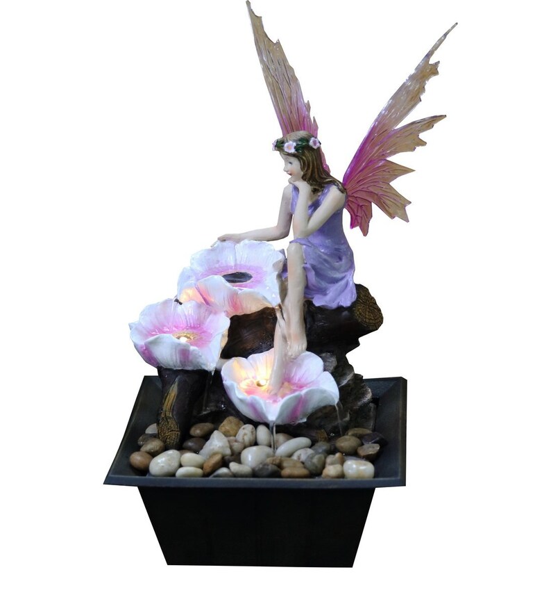 Fairy Water Fountain With LED Lights & Pebbles Fairy in Etsy UK
