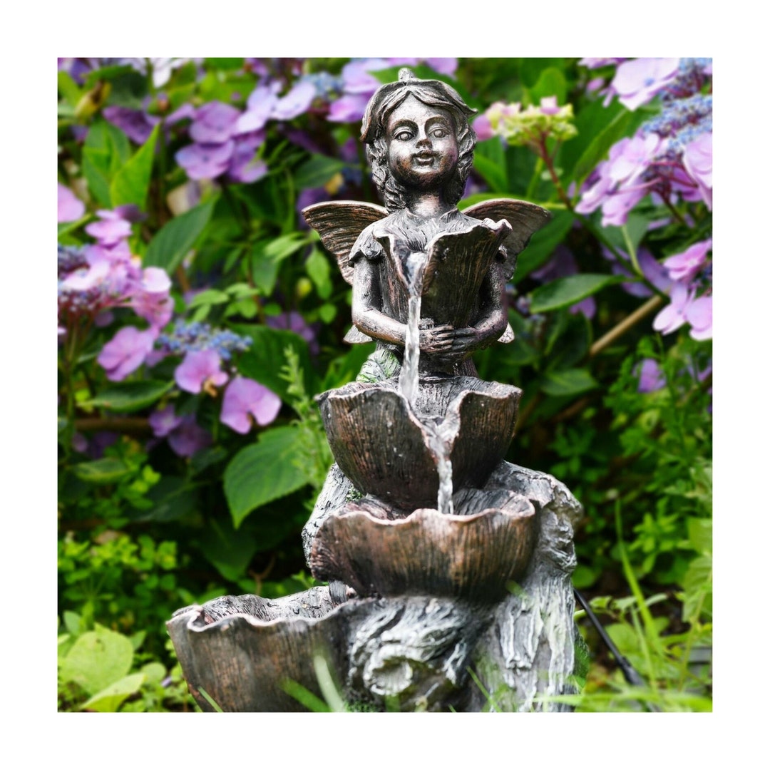 Solar Fairy Fountain Outdoor Garden Water Fountain With LED Etsy UK