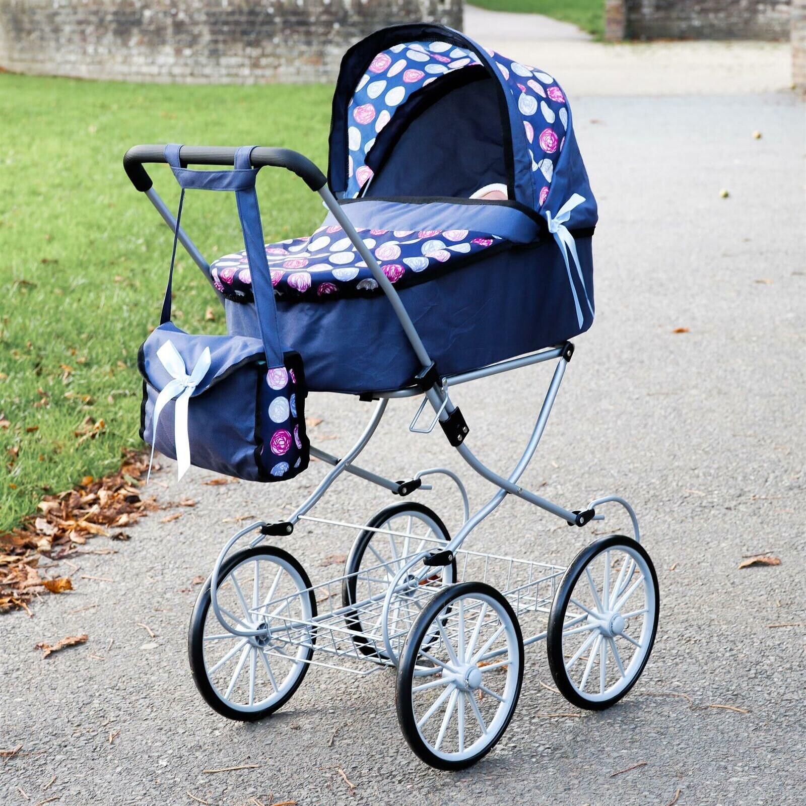 Dolls Pram Navy Blue Vintage Style Cambridge Pram for Baby Etsy UK
