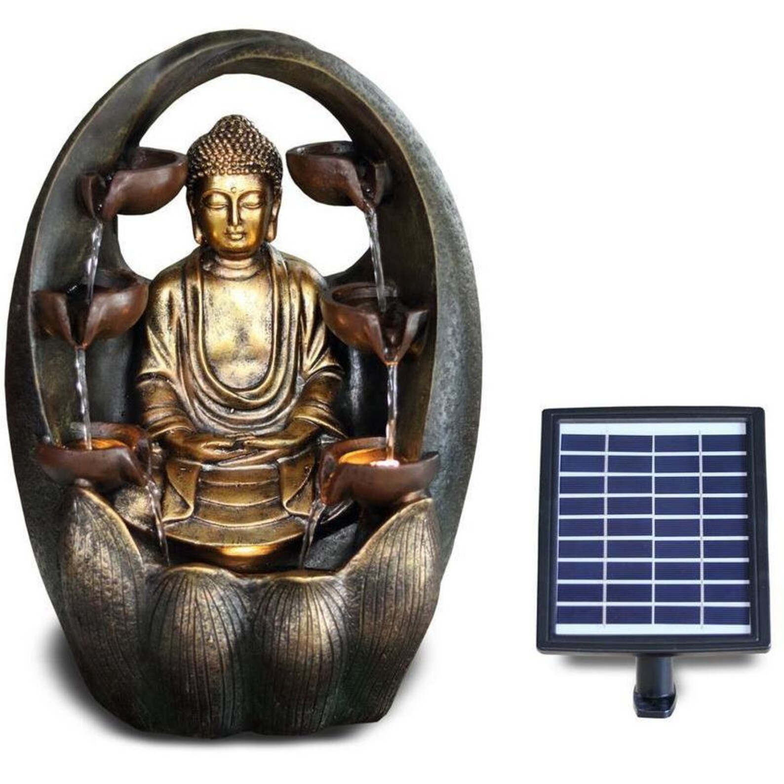 Solar Golden Buddha Fountain | Etsy