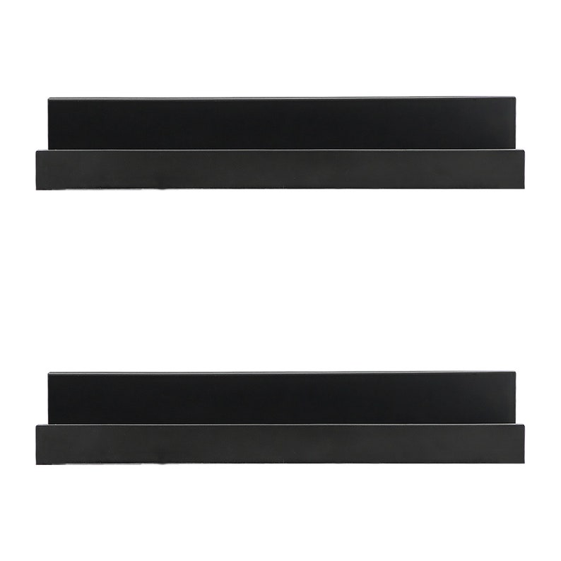 Set of 2 Black Wall Hanging Shelf 30 Cm Picture Display Etsy UK