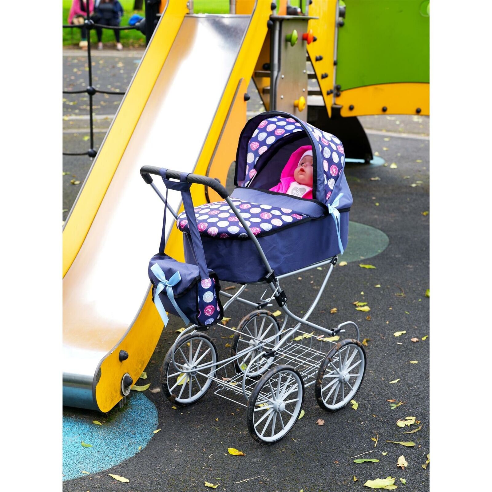 Dolls Pram Navy Blue Vintage Style Cambridge Pram for Baby Etsy UK