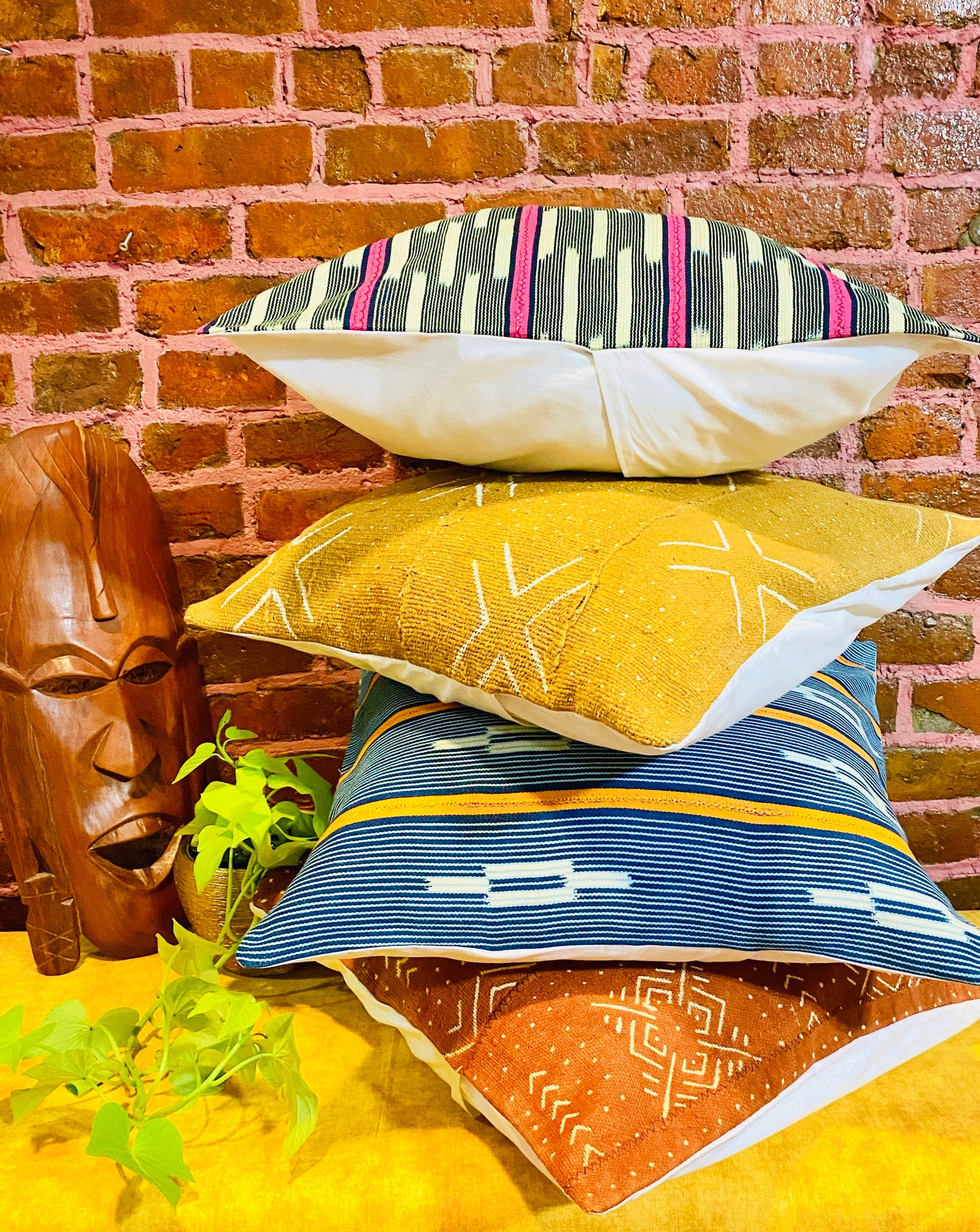 Authentic African Baoule Decorative Pillow Case/ Blue and Etsy UK