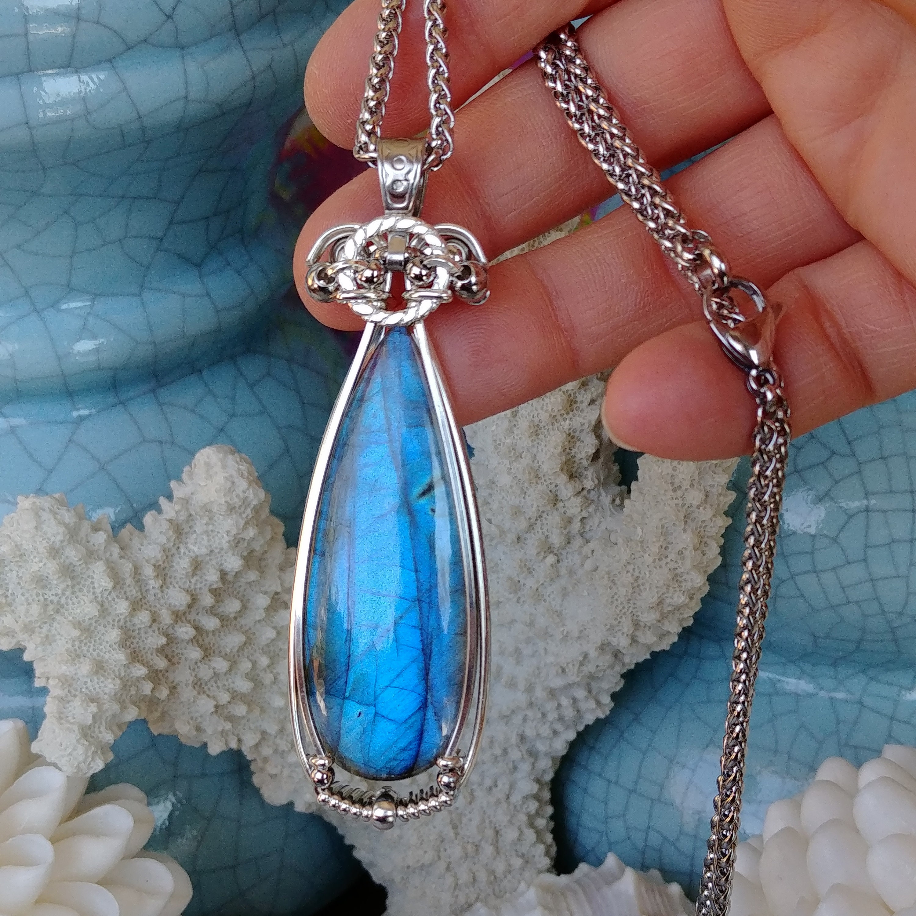 Dainty distraction sale blue necklace