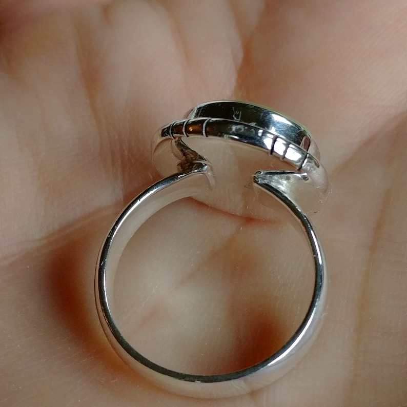 Natural Mother of Pearl Size 7 US Mother of Pearl ring 925 Solid Sterling Silver Ring Perfect Gift Round Shape Ring