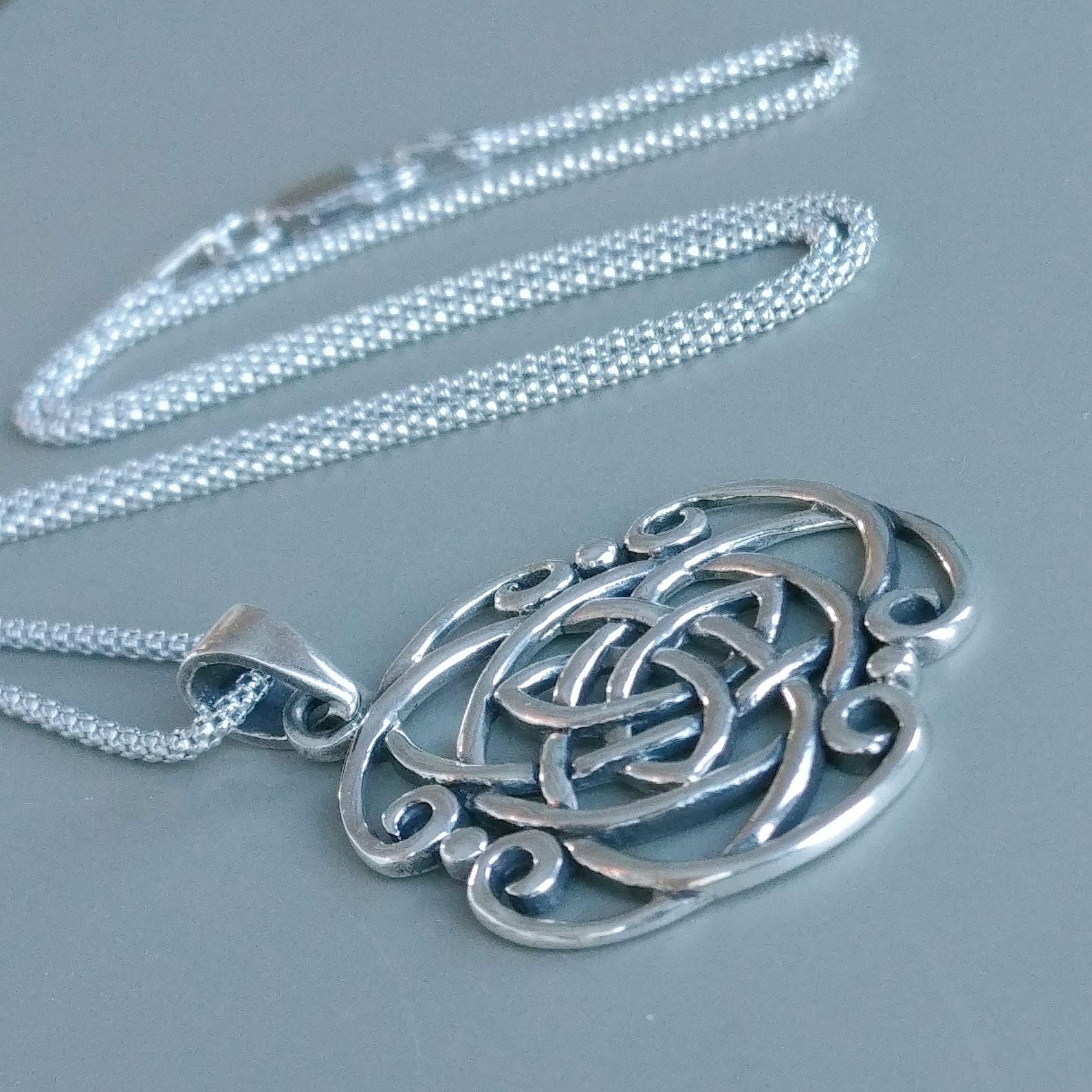 Celtic 3 Point Knot Sterling Silver 925 Pendant Three-lobed | Etsy
