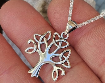 925 Sterling Silver Celtic Tree of Life Pendant Necklace, Celtic Tree of Life Silver Pendant, Sterling Silver Chain, Perfect Gift Idea