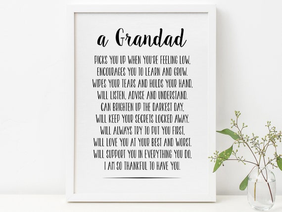 Grandad Quote Grandad Card Instant Download Art Etsy
