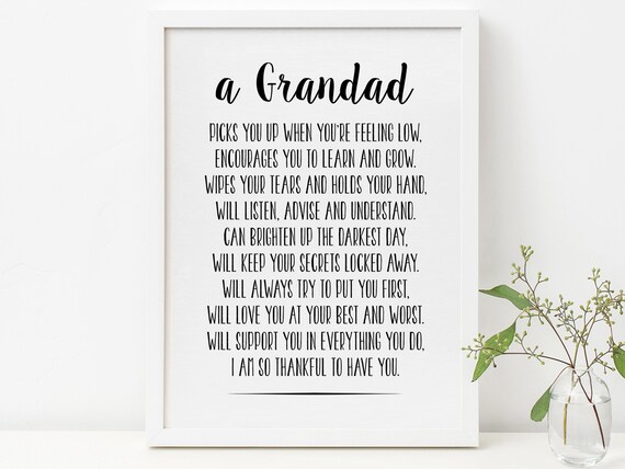 Download Grandad Quote Grandad Card Instant Download Art Etsy