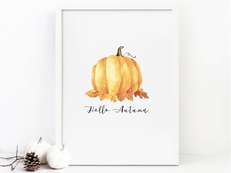 Fall Printable Halloween Print Pumpkin Art Fall Decorations Thanksgiving Decor Autumn Decor Hello Autumn Print Instant Download Art