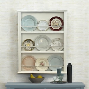 Plate Rack with Single Groove, Display Cabinet, Photo Display, 4 Rod Color Options