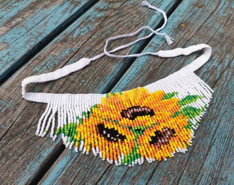 Sunflower necklace Yellow flower necklace for women Sunflower jewelry Sunflower wedding