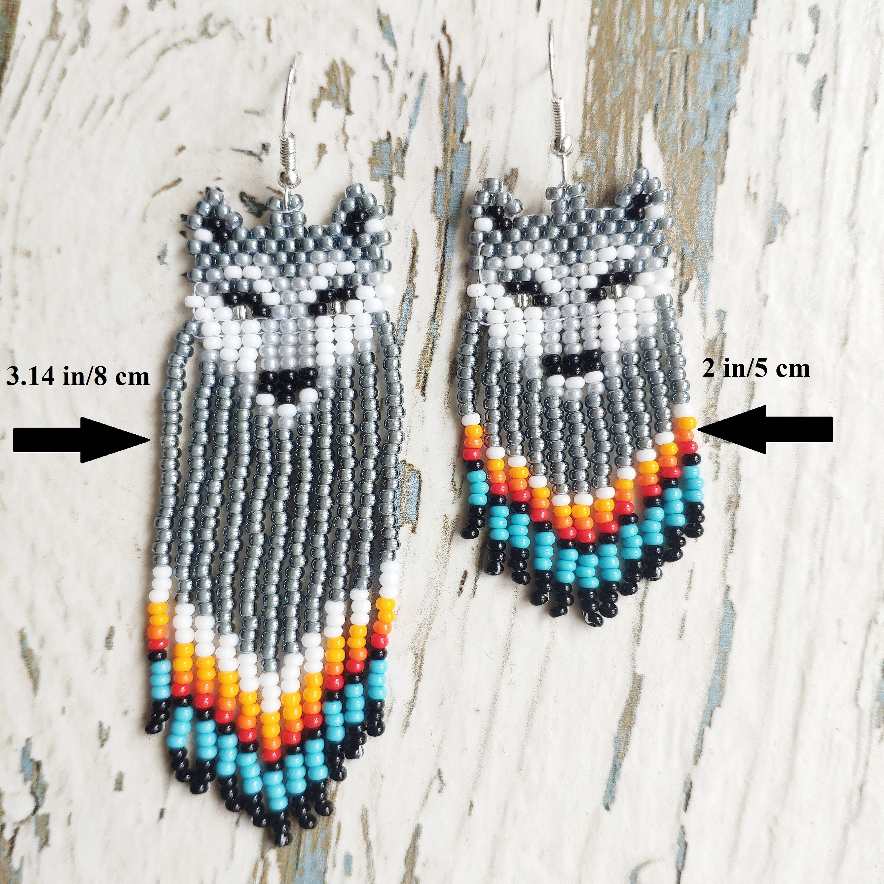 Wolf beaded earrings best sale