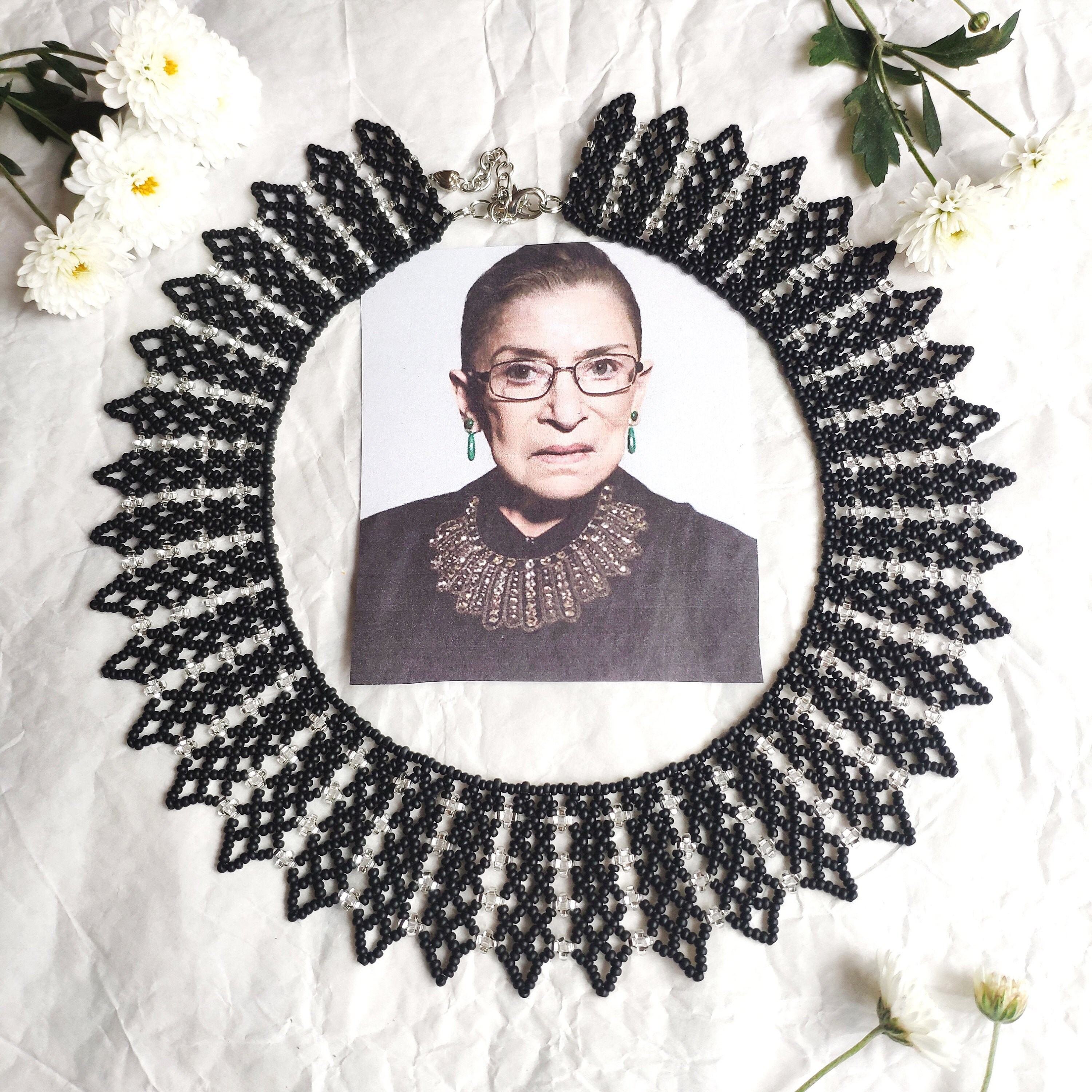 RBG Necklace Ginsburg Collar Seed Bead 