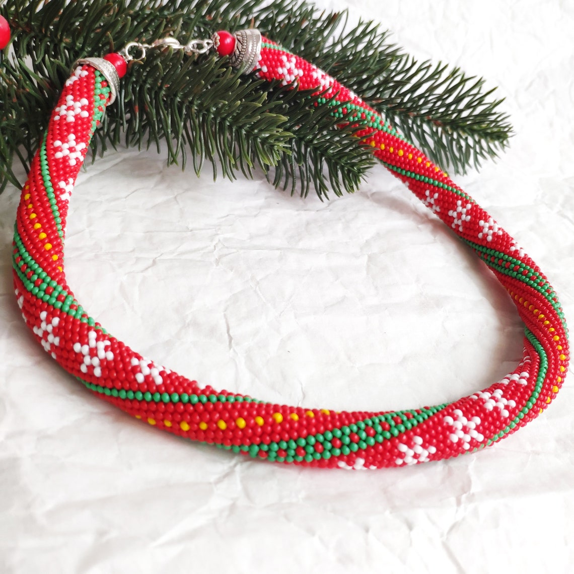 Collier de Noël de flocon de neige Collier rouge choker pour Etsy
