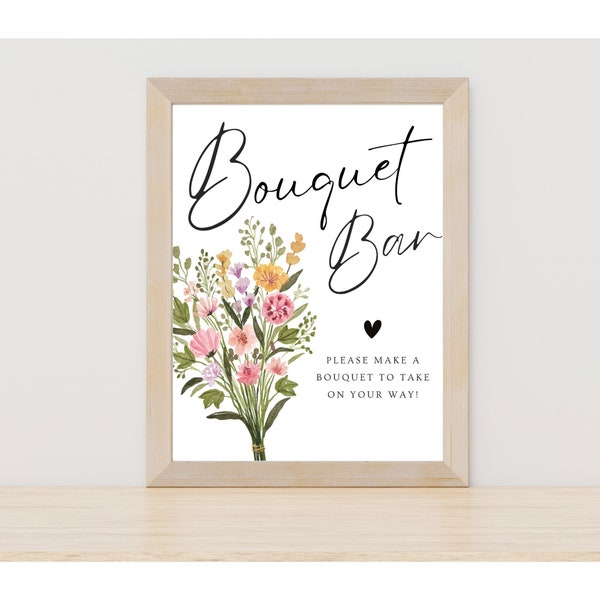 Bouquet Bar Sign, Flower Bar Sign, Bridal Shower, Baby Shower, Make a Bouquet, Engagement, Shower Sign, Birthday, Digital Download,Printable